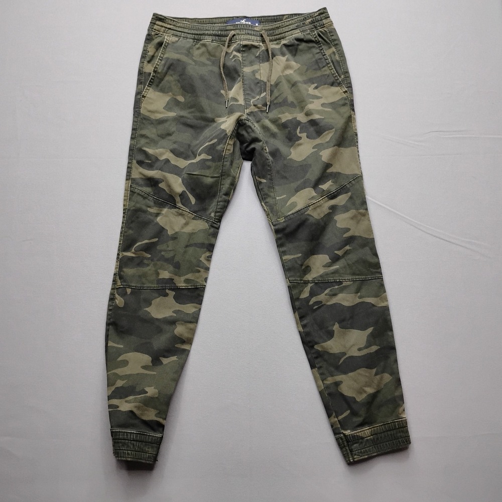 Hollister Mens Advanced Stretch Camo Jogger Pants Green Medium
